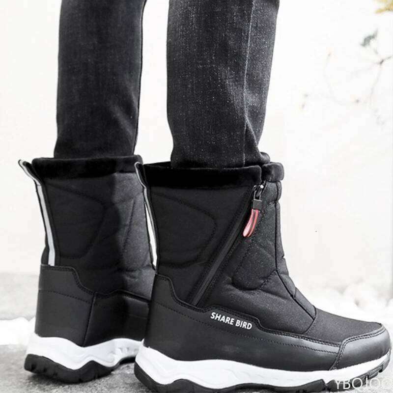 Warm Snow Boots Men For Winter Outdoor Fashion Simple Comfortable Anti Slip Wear-Resistant Cotton Shoes