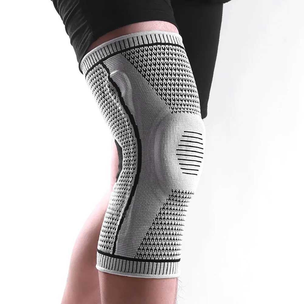 1PC Silicone Knee Pads Strap Patella Medial Support Meniscus Compression Knee Braces for Running Sport Knee ProtectionW251024