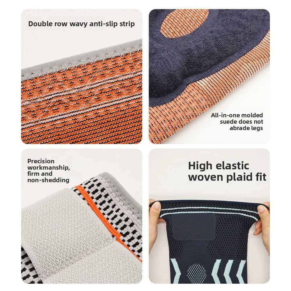 Basketball Knee Brace with Silicone Straps Spring Support Running Cycling Outdoor Sports Breathable Knee Protection SleevesW251024