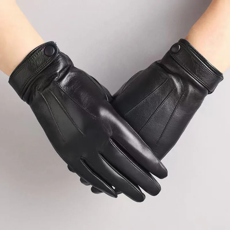Winter Women Warm Real Sheep Leather Gloves Fashion Female Genuine Sheepskin Mittens High Quality Elegant Natural Lamskin Glove 251023