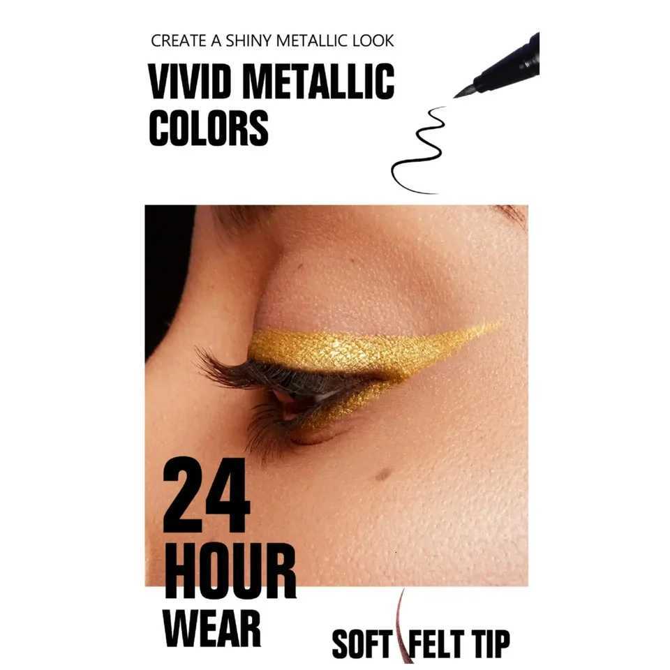 Metallic Shimmer Eye Liner Pen Water Resistant Smudge Free Lasting Wear Vibrant Color Cosmetic Beauty EssentialL251024