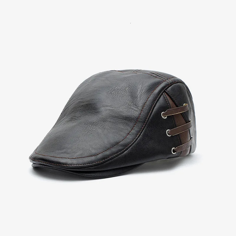 Men Retro Pu Leather sboy Caps JAMONT labeling British Painters Hats Spring Autumn Flat Cap Hip Hop Berets 251021
