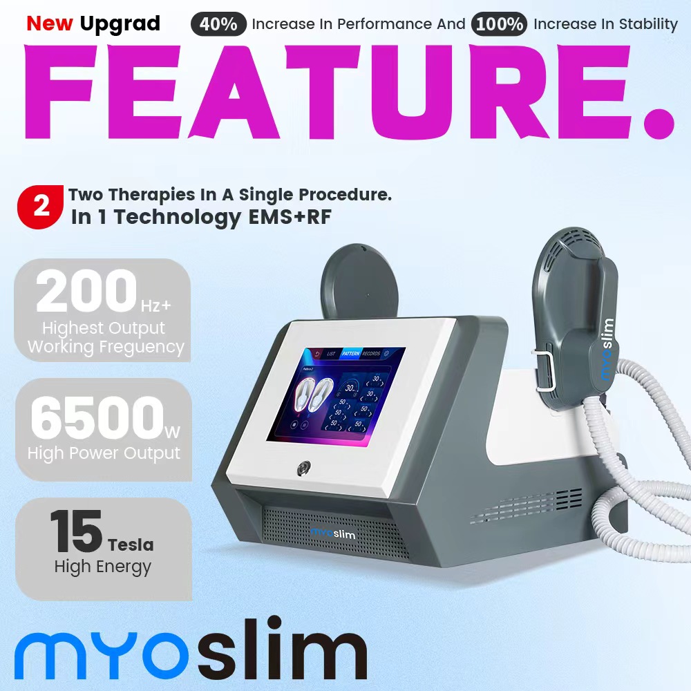 EMS RF 6500W Electrical Muscle Stimulation Machine by Myoslim for Body Shaping Slimming and Muscle Strength Development
