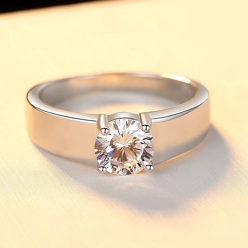 Fashion Custom Sterling Silver Moissanite Rings Wedding Jewelry 925 Sterling Silver Ring for Women
