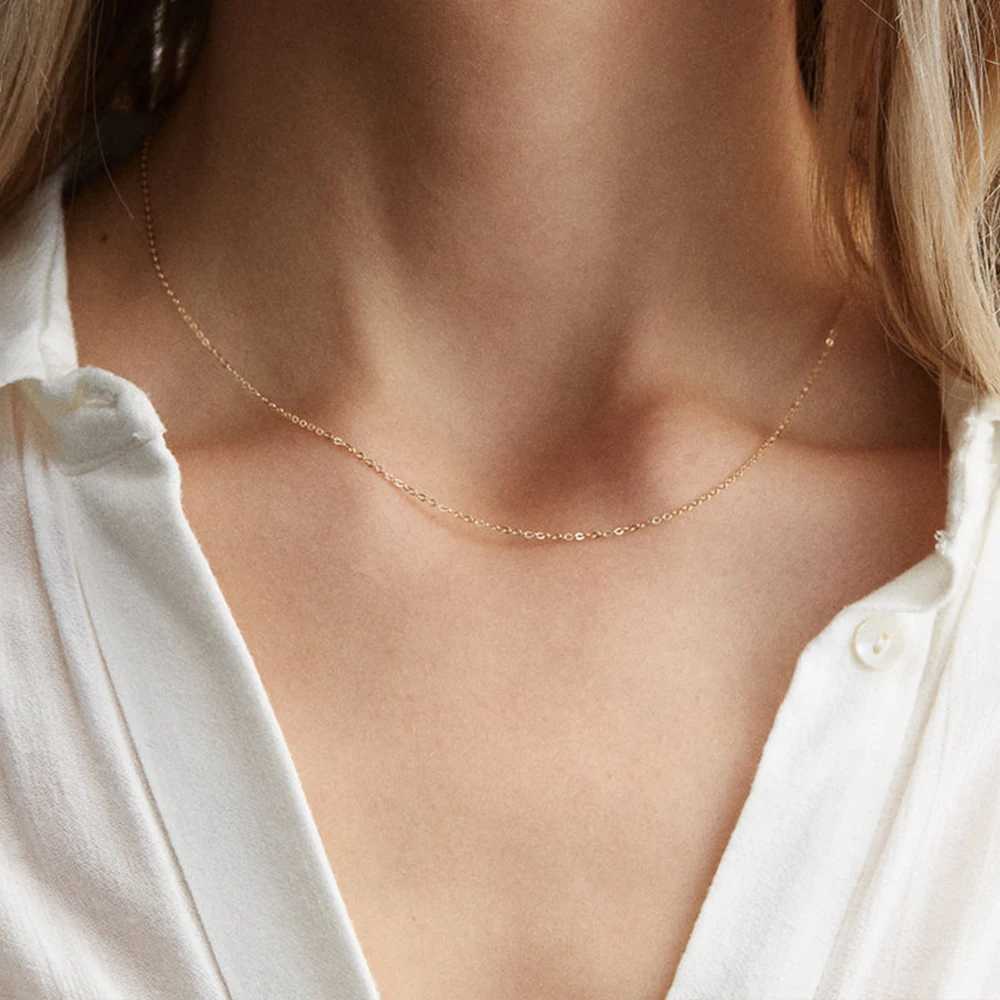 Fine Chain Necklace Stainl Steel Gold Color Pendants Short Long Statement Women Colar Gift Stainl Steel Jewelry WholesaleXJ251024