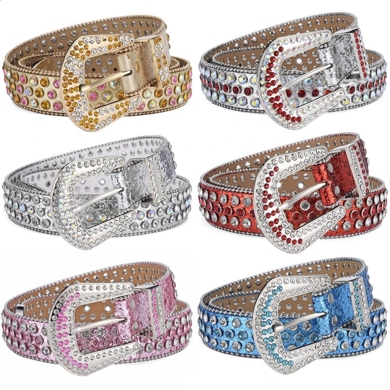Goth For Rhinestone Belts Women PU Leather Strap For rhinestone Belts Western Cowboy Y2K Girls Fashion Belt For Jeans Men 251013