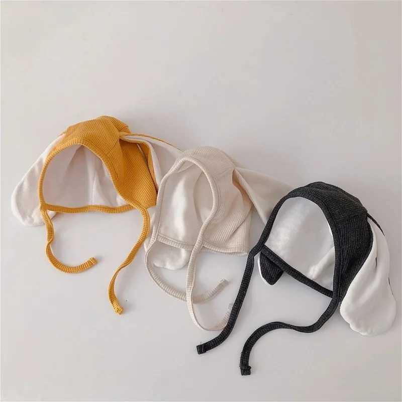Long Eared Rabbit Baby Headgear Bonnet Winter Infant Ear Protection Hat Solid Cotton Warm Kids Pullover Cap 524M Toddler BeanieL251024