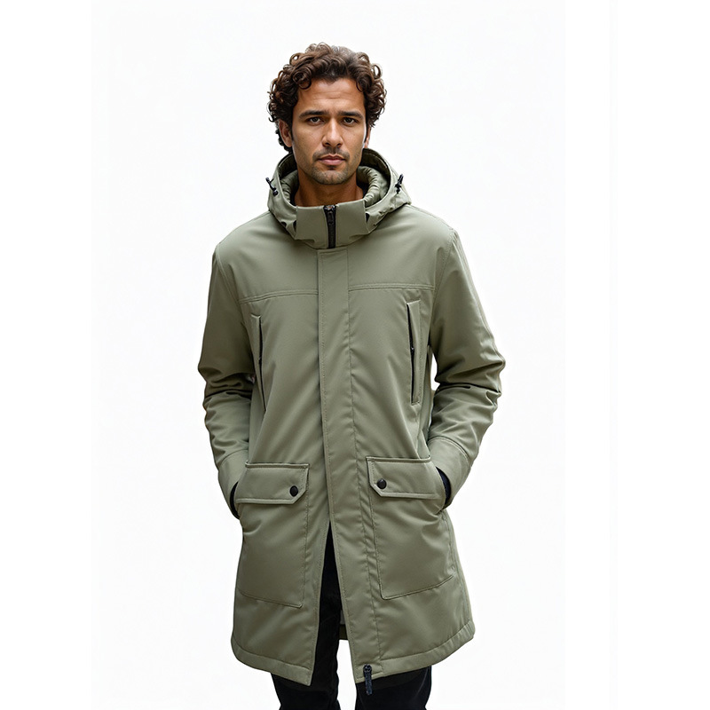 Designer Hoodie Jacket Tracksuit Men Polo Veste Coat 2025 Winter Jacket Cross-border E-commerce Men's Jacket New Mid-length Windproof Stand Colla