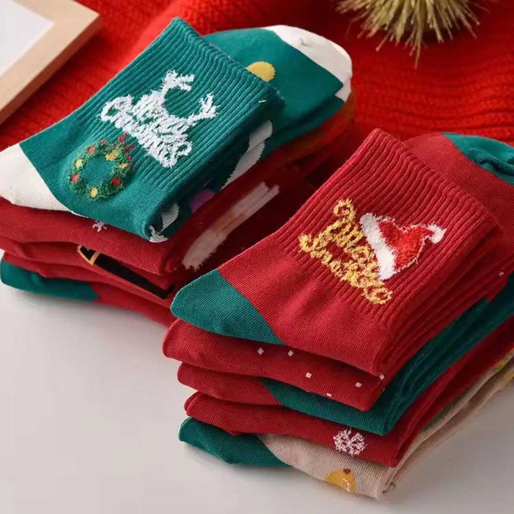 Christmas Cartoon Socks Winter Warm Soft Skin Friendly Elastic Sole Unisex Holiday Gift for Couples Family Home Indoor Outdoor J251024