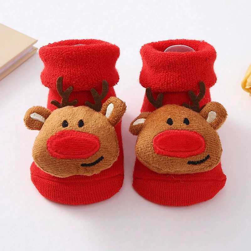 Kids Christmas Socks For 012Months Childrens Short Socks Girls Boys Winter Warm Cotton Toddler New Year Gift Santa Claus Socks J251024