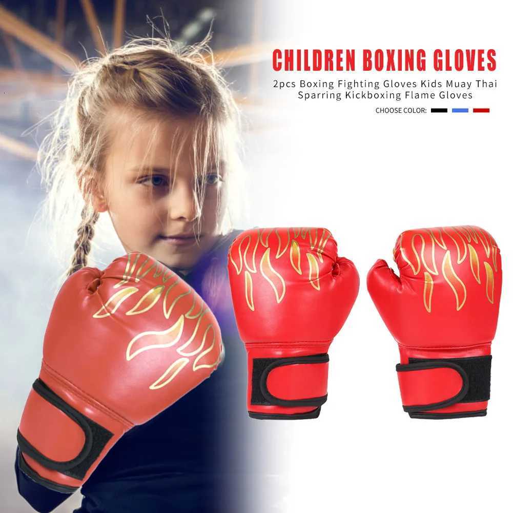 2Pcs Kids Boxing Gloves PU Leather Training Gloves Breathable Muay Thai Mitts Fighting Mitts for Punching Bag Y251023