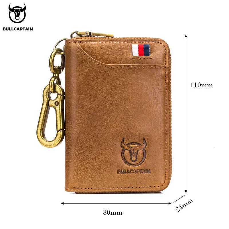 BULLCAPTAIN Genuine Leather Mens Key Card Bag Highquality Multifunction Key Box Car Key Chain Wallet Mini Card Bag Key Clip Z251023
