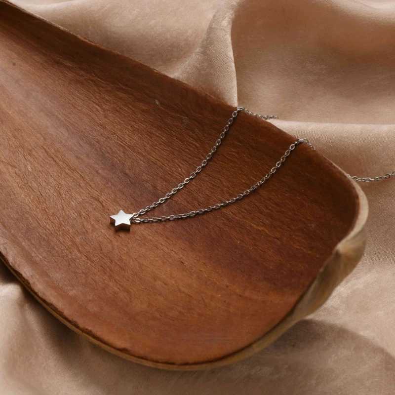 Fashion Stainl Steel Star Shed Pendant Necklace Romance Valentines Gift For Women Girls Temperament Neck jewelleryXJ251024