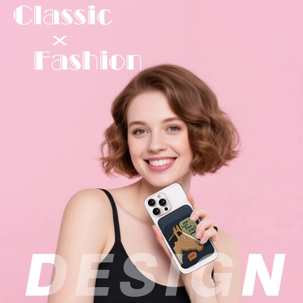 Leather Card Holder Magnetic Credit Card Protective Case GPS Antilost Mobile Phone Bag Ultrathin For iPhone16 15 14Pro 251023