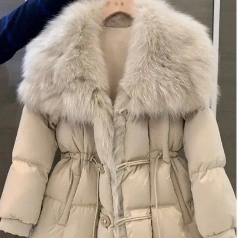 Winter Fur Collar Down Jacket Women Highgrade Feeling Super Goodlooking Little Man Fried Street Fur Collar Coat 251024