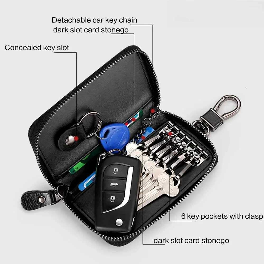 Genuine Leather KeyChain Unisex Key Bag Multifunction Organizer Wallet Holder Smart Housekeeper Car Small Key Case Keys Pouch Z251023
