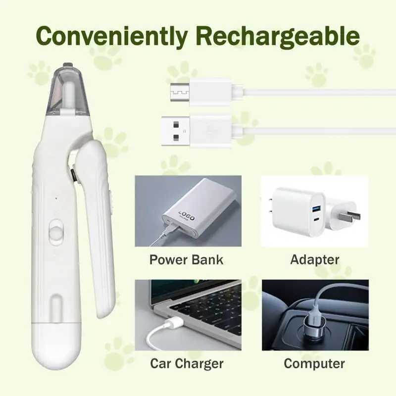 2 In 1 Pet Nail Clippers with Led Light Dog Cat Special Blood Line Scissors Multifunction Animals Paw Nail Trimmer Pet Supplies Z20251024