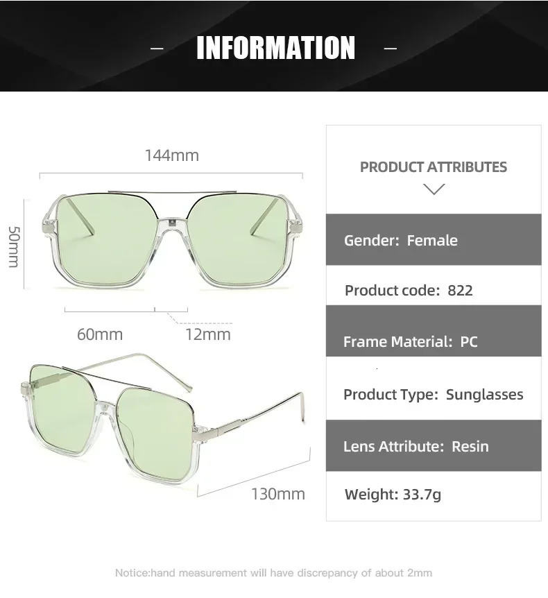 Vintage Oversized Square Sunglasses Fashion Men Women Shades Eyewear Trendy Glasses UV400 Sun Glasses 251023
