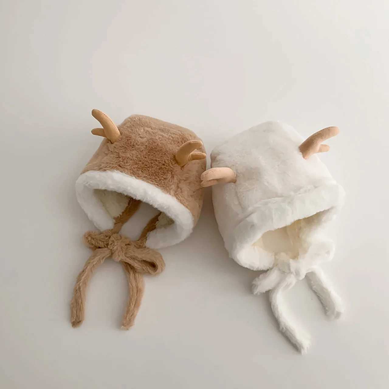 Cute Elk Baby Christmas Hat Winter Thick Faux Fur Beanie Cap for Toddler Boy Girl Outdoor Warm Plush Protection CapL251024