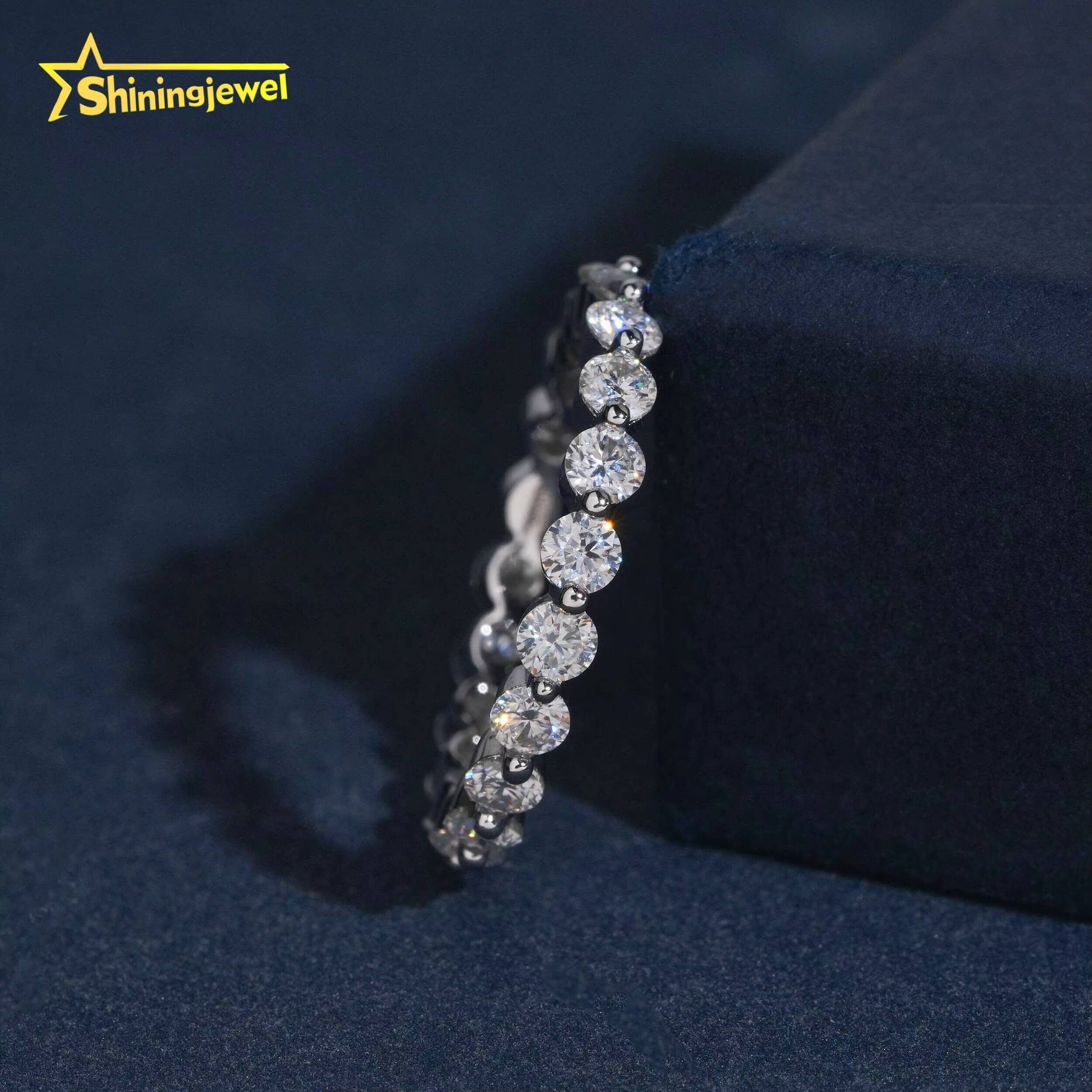 Hip Hop Jewelry 925 Silver Eternity Ring Moissanite Diamond 30mm Round Iced Out Rings Pass Diamond Tester