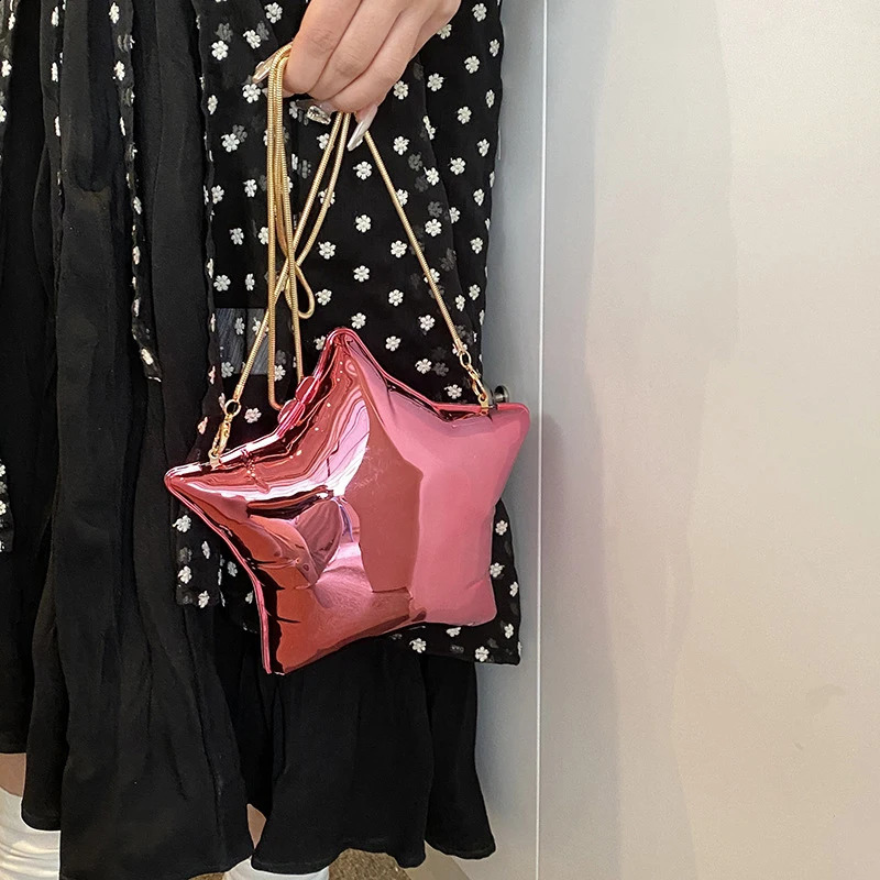 1PC Fashion Acrylic Shiny Balloon Star Crossbody Bag For Women Party Shoulder Bags Ladies Handbag High Qaulity 251023