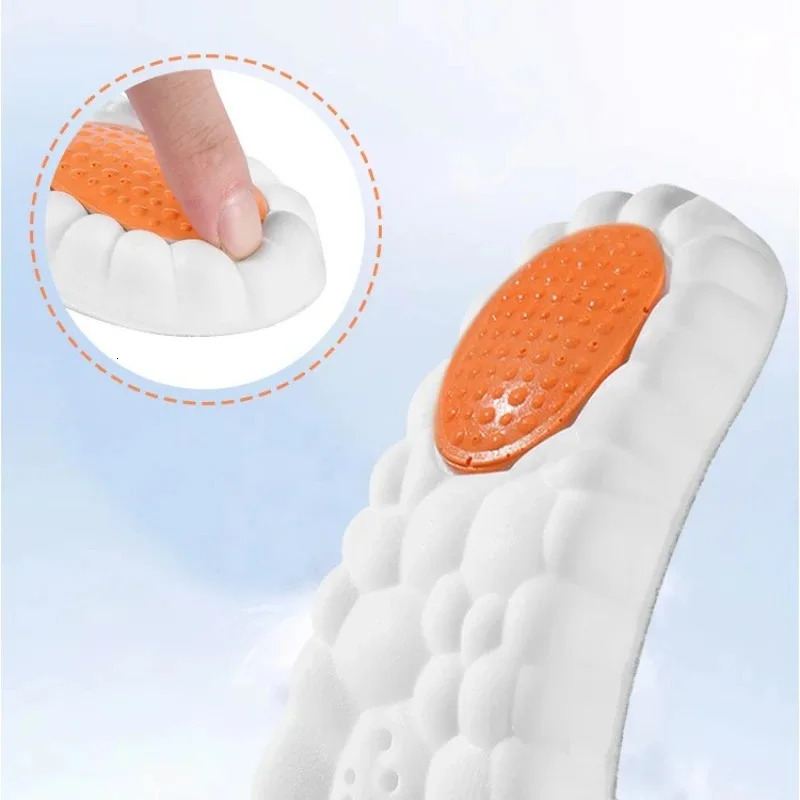 1Pair 4D Latex Sports Shock Absorption Insole PU Memory Foam Breathable Arch Support Orthopedic Shoes Pad251020