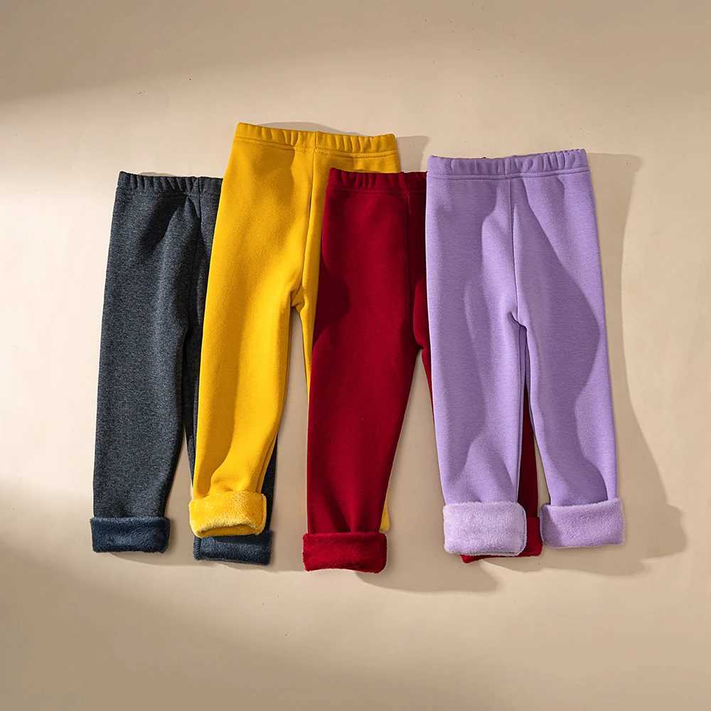 Autumn Winter New Kids Leggings Unisex Boys Girls Warm Cartoon Pants Elastic Footed Thermal BottomsT251024