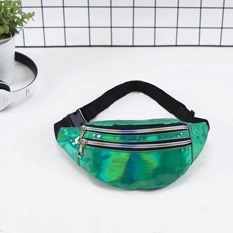 PU Leather Geometric Pattern Chest Bags for Girls Boys Laser Waterproof Sports Waist Pack Pocket Crossbody BagsL251024