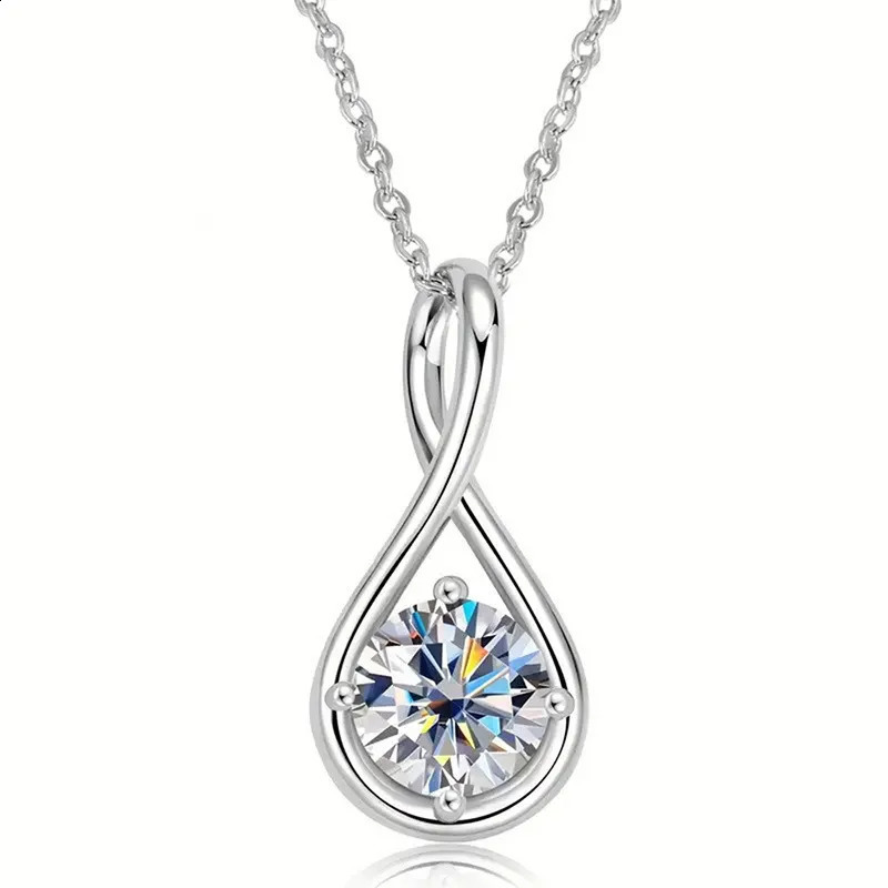 925 Sterling Silver Round Cubic Zirconia Pendant Necklace Fashion Silver Necklace Jewelry for Women 251023