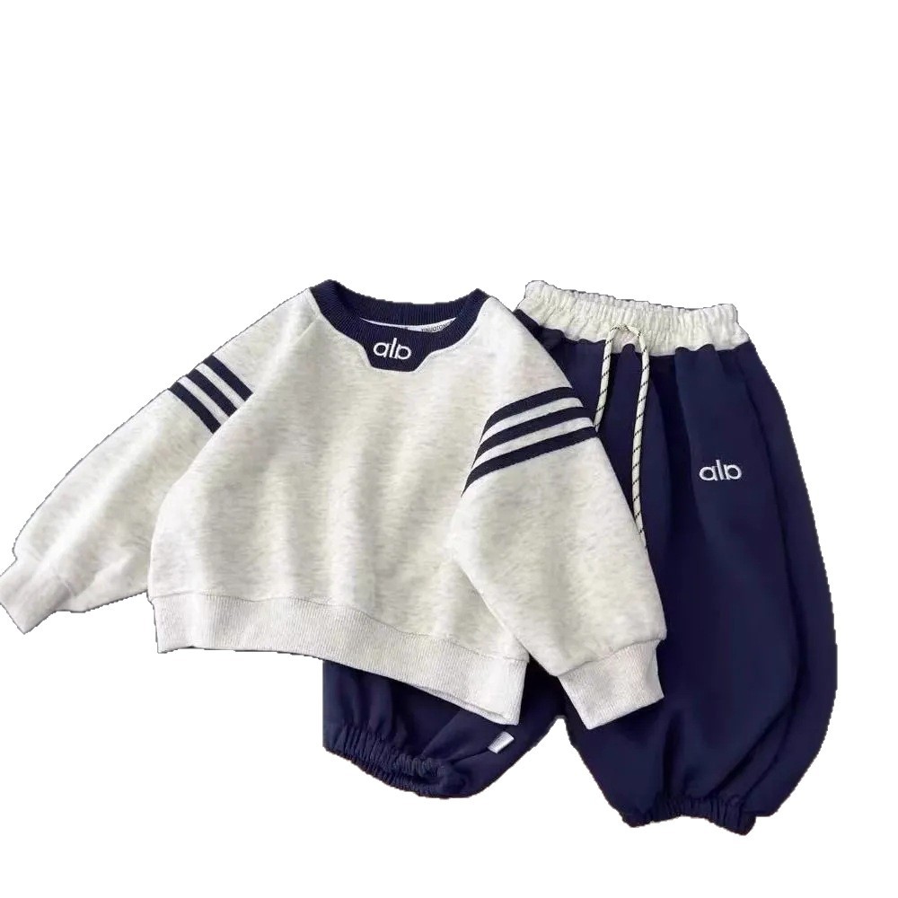 Free Shipping kids clothing designers Boys Hoodie Set 2-Piece 2025, Spring Fall Casual Tracksuit with Pants, Kids Sporty Outfit