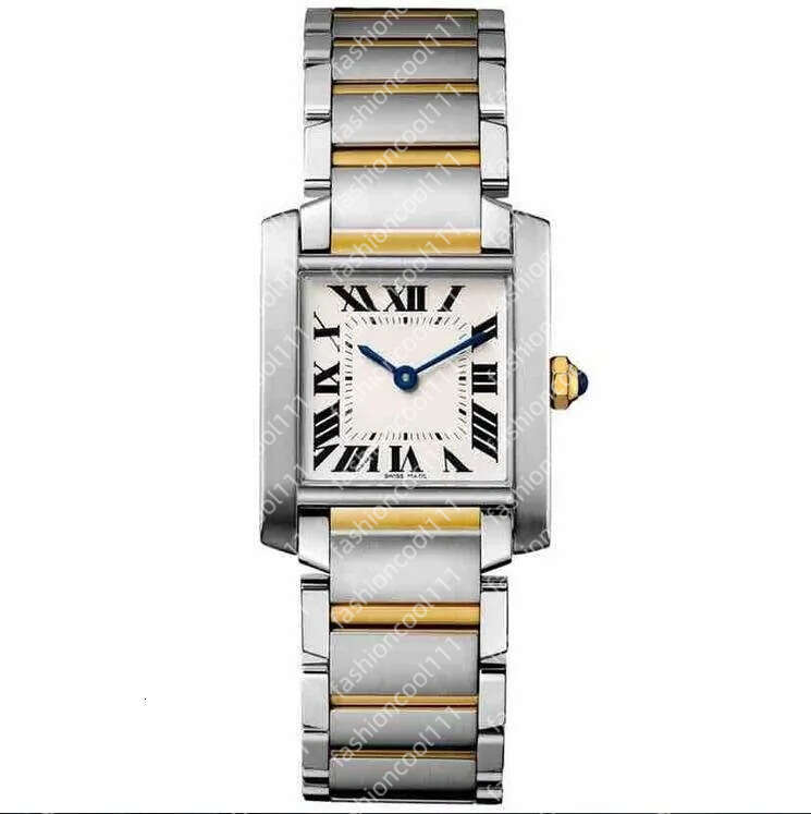 Classic Quartz Watch for Woman Fashion Dress Lady Watches Gold Sier Color Band Stainless Steel Wristwatch 20mm CA01-2