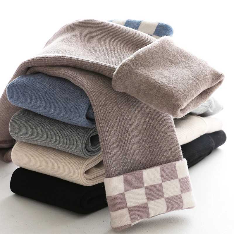 Toddler Winter Leggings Kid Child Girl Boy Thermal Velvet Thick Warm Cute Lattice Pants Newborn Infant Trousers Baby AccessoriesT251024
