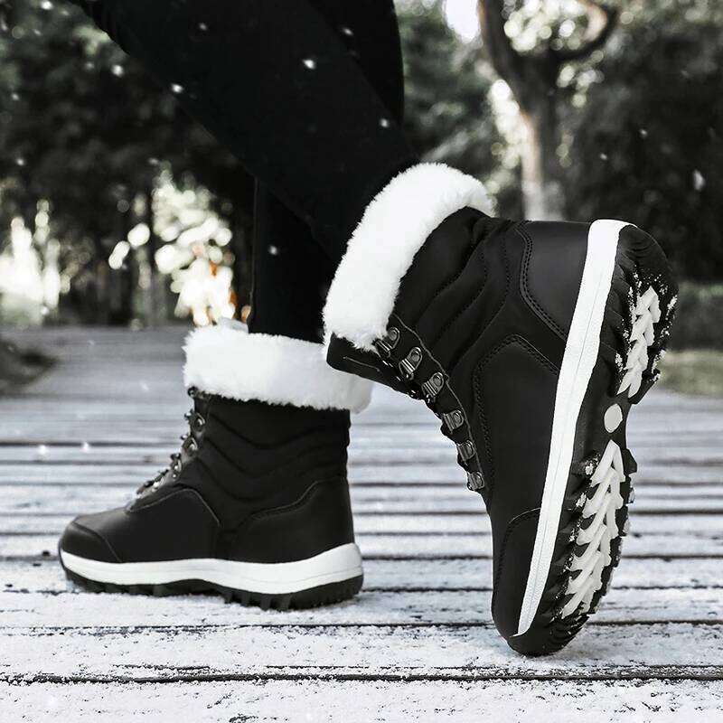 Snow Platform Non-Slip Winter Shoes Fur Warm Ankle For Women Wedges Waterproof Thigh High Boots