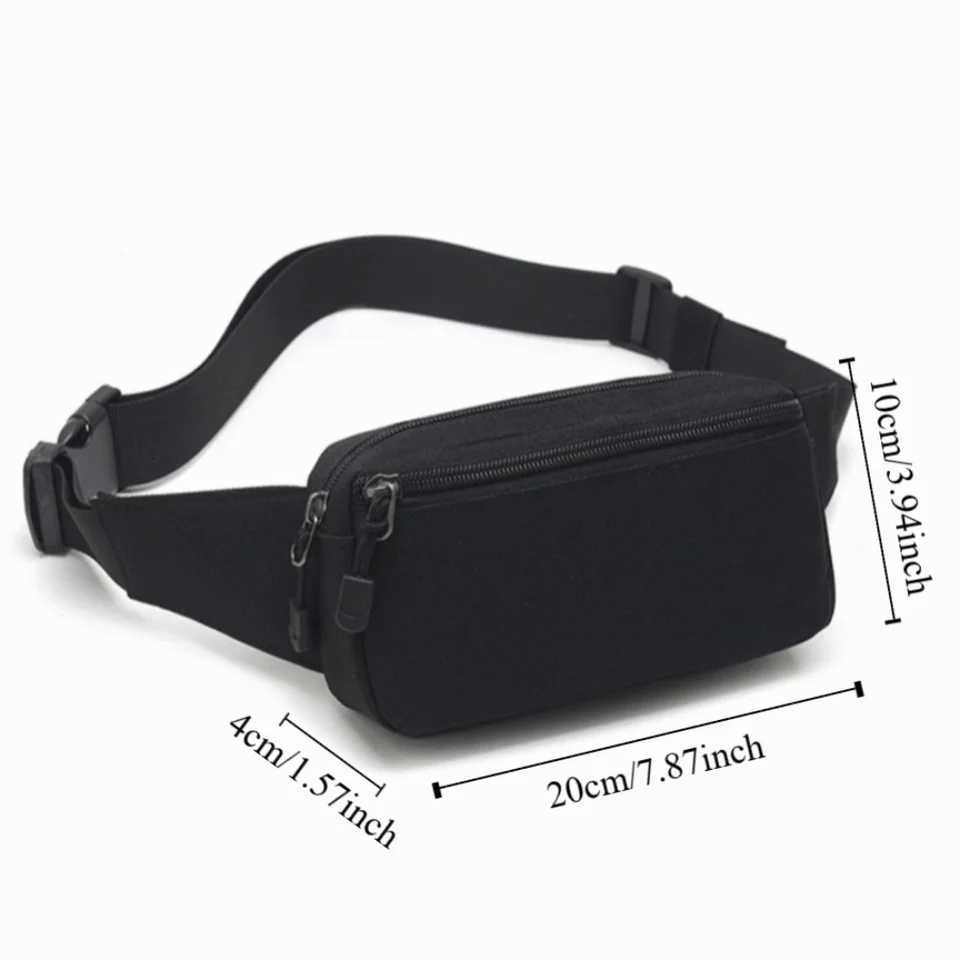 Waterproof Men Sports Waist Bag Zipper Oxford Fashion Chest Bag Lightweight Large Capacity Marathon Running Bag Men WomenL251024