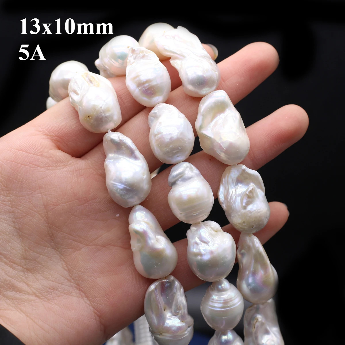 13x10mm 5A Natural Freshwater White 100 Pearl Baroque Irregular Shape Bead Gift Jewelry Make DIY Necklace Bracelet Accessories 251016