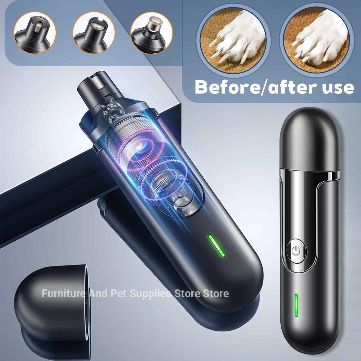 Electric Dog Nail Grinder Pet Nail Clipper USB Rechargeable Pet Nail Trimmers Painless with Polisher Wheel for SmallLarge Pets Z20251024