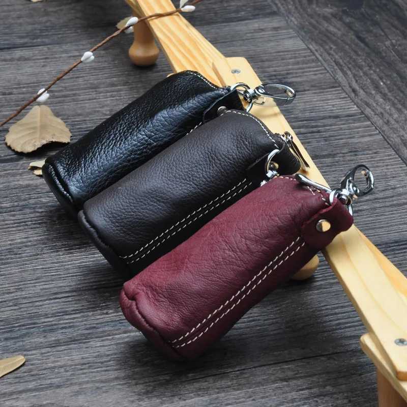 CICICUFF Men Key Bag Genuine Cow Leather Buckets Key Cases Pouch Zipper Keychain Auto Car Key Case Bag Women Home Key Holder Z251023