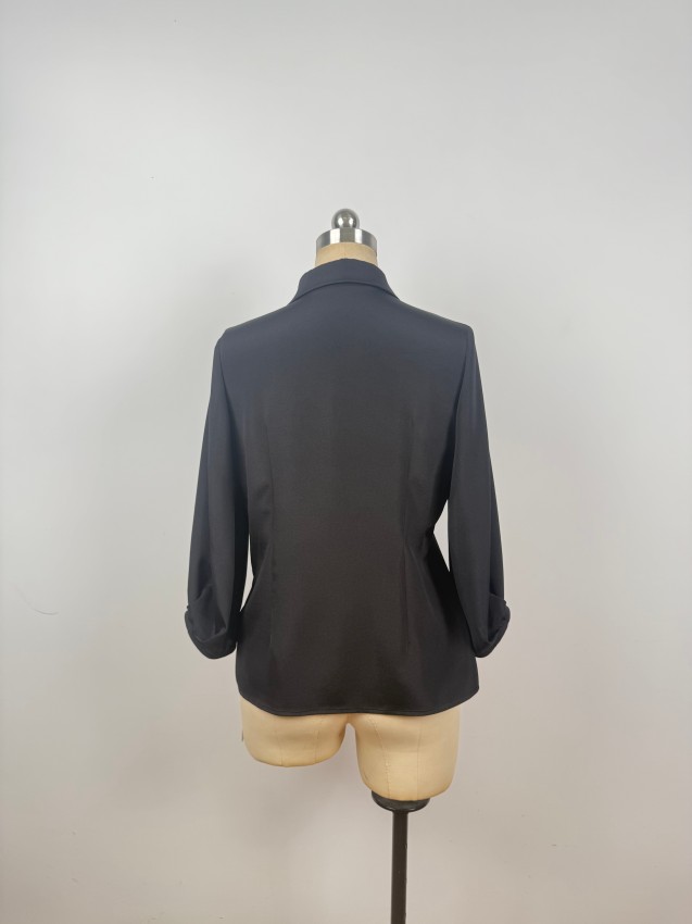 Simple, Sophisticated, Elegant, Light Luxury Silk Blouse with Waist Cinching JYS11016