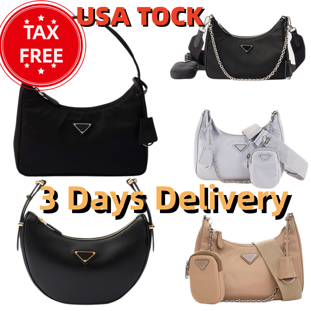 Three-in-one recycled nylon bag Designer Bag luxury Leather bags High quality chain bag wallet mini purses for women handbag crossbody bags underarm bag