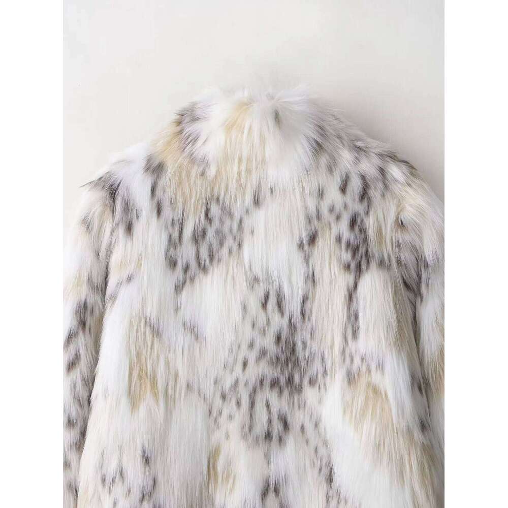 Winter Woman Multicolor Faux Fur Side Pockets Casual Crop Coat Fashion Elegant Women Thick Warm Lapel Jacket Street