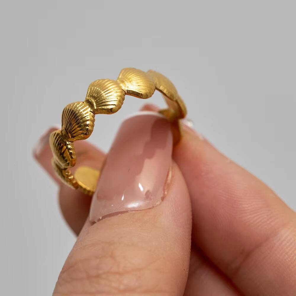 Summer Factory Direct Sales Fashion New Simple 18k Gold Stainless Steel Wheat Ring Accessories