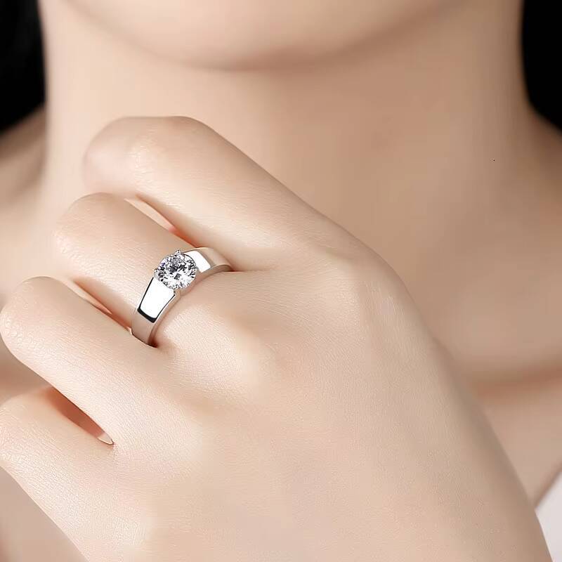 Fashion Custom Sterling Silver Moissanite Rings Wedding Jewelry 925 Sterling Silver Ring for Women