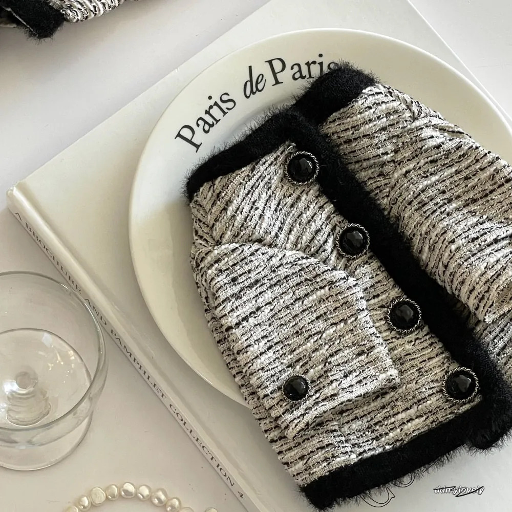 Tweed Princess Dog Apparel Dress Cute Pet Clothes Outfit Costume Puppy Dresses For Small Dogs Cat Girl Female Teacup Yorkie Chihuahua XS A339 Ddmylove