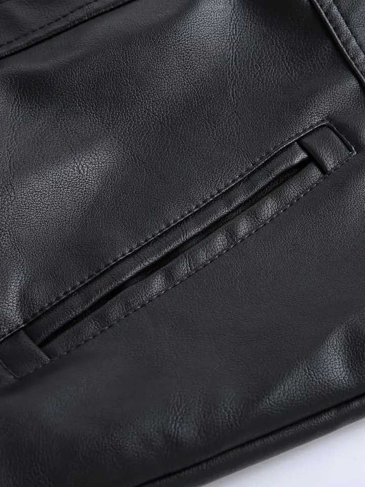 Motorcycle Leather Jackets Man Casual Fashion Motorcycle Coat Slim Fit Lapel PU Jackets Autumn Antiwind Leather Coat Male 251023