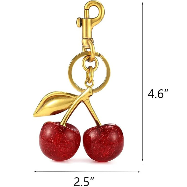 designer keychain high quality crystal cherry bag pendant creative exquisite keychain