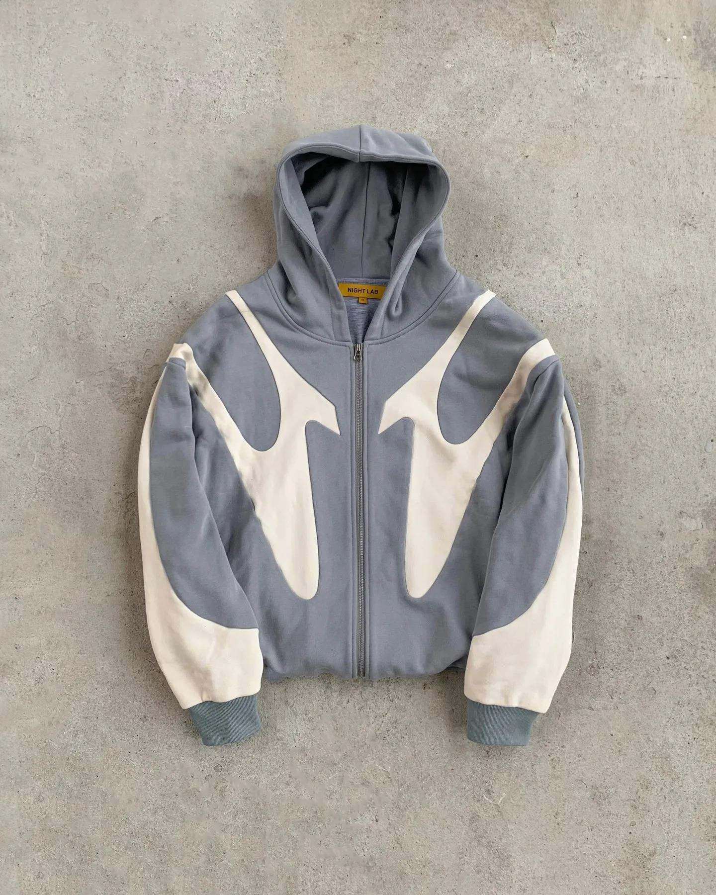 Y2k Vintage Gothic Geometric Pattern Patchwork Zipper Hoodie Men Casual Sportswear Retro Oversized Loose Warm Sweatshirt 251018