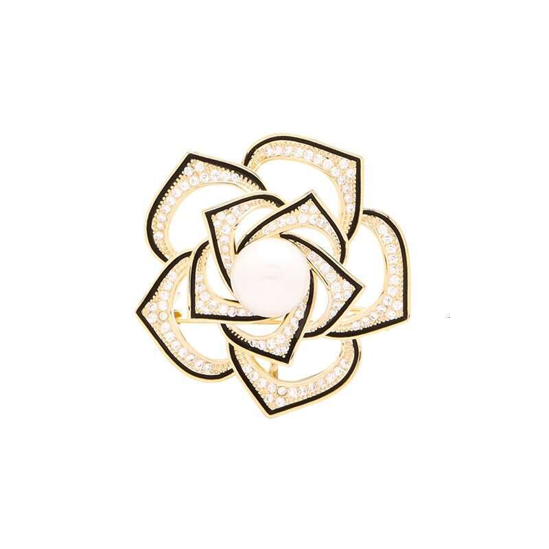 Brooch Designer luxury brooches Hollow Camellia Zircon inlay for Women men unique Elegant Jewelry formal event alloy plated 18K gold silver Festival g