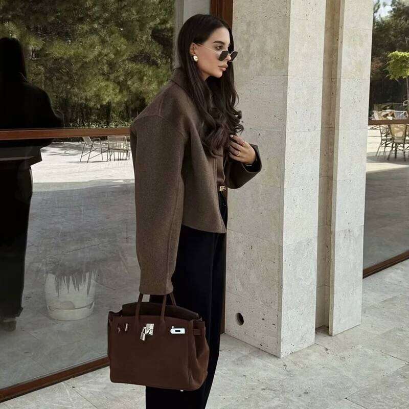 Autumn New Coats Chic Loose Lapel Warm Street Women S Jackets Simple Casual Joker Youth Outerwear