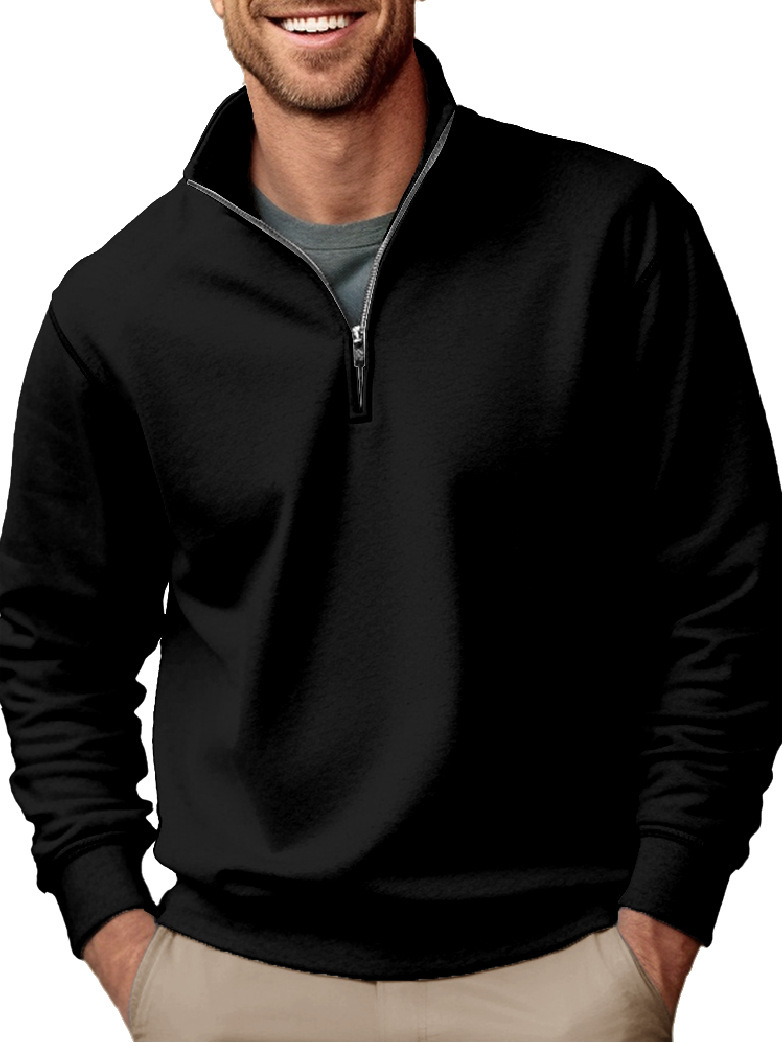 Amazon New Men's Sweatshirt Foreign Trade Designer Hoodie Jacket Tracksuit Men Polo Veste Coat Casual Zipper Stand Collar Thickened Fleece Solid 