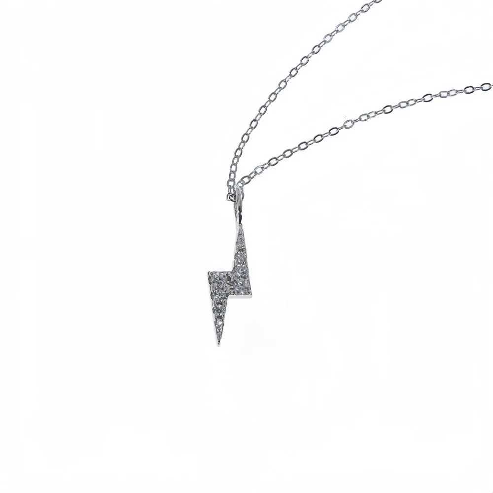 Hip Hop Men Zircon Stainl Steel Lightning Pendant Necklace Simple Punk Necklace For Women Retro Party JewelryXJ251024